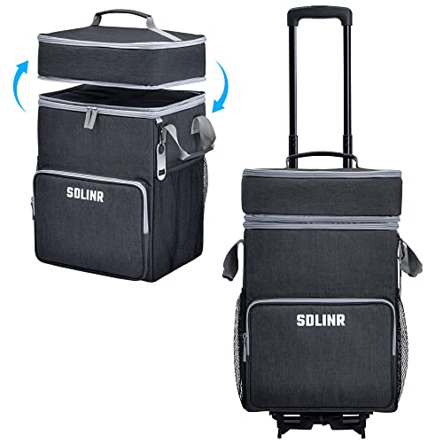 72-Can Large Rolling Cooler, Leakproof Insulated Soft Cooler Bag with Wheels and Handle Collapsible for Beach Camping Patio Travel Outdoor