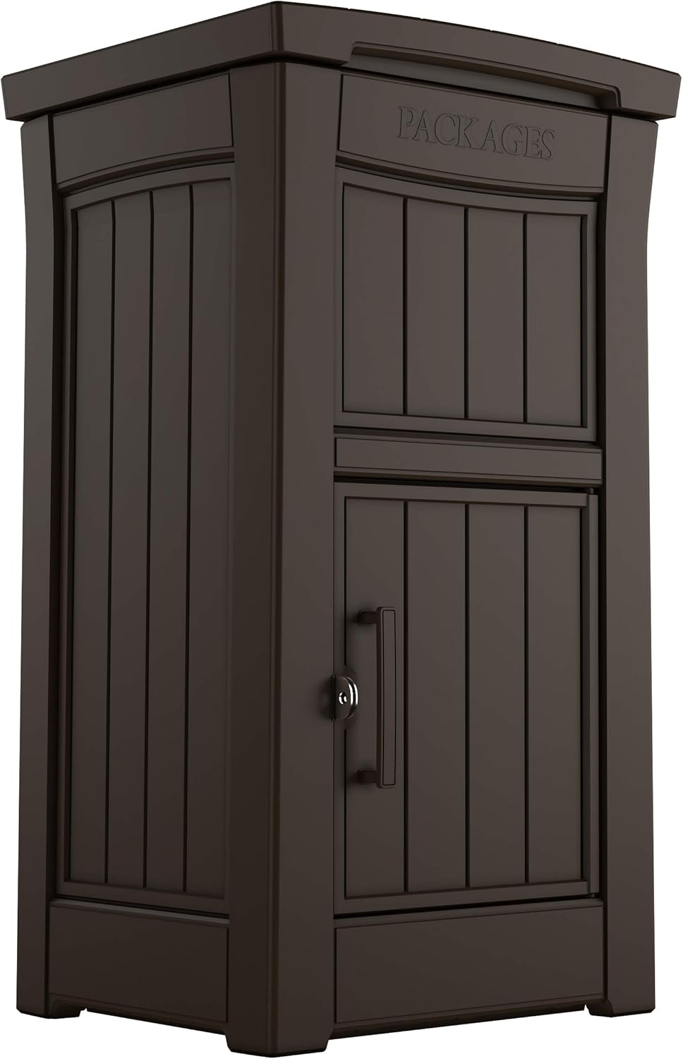 Keter Delivery Box for Porch with Lockable Secure Storage Compartment to Keep Packages Safe, One size, Brown