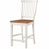 Homestyles Americana Traditional Wood Counter Stool in Antique White and Oak