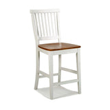 Homestyles Americana Traditional Wood Counter Stool in Antique White and Oak
