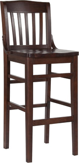 Flash Furniture HERCULES Series School House Back Walnut Wood Restaurant Barstool